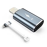 TechMatte USB-C-auf-Lightning-Adapter, 27 W PD Schnellladung, Kompatibel mit iPhone 14/13/12/11 Pro Max Mini/X/XR/XS/SE/8/7/6/iPad/iPod/AirPods, mit Anti-Verlust-Seil