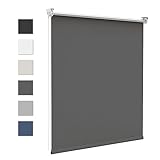 Verdunklungsrollo klemmfix 40x120cm(BxH) Dunkelgrau Thermo Rollos für Fenster ohne Bohren Sicht-und Sonnenschutz Klemmrollos für Fenster & Tür