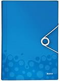 Leitz 45890036 Fächermappe WOW, A4, 6 Fächer, PP, blau metallic