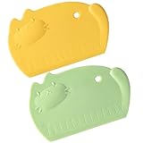 NOLITOY 2 Stück Silikon Küchenschaber mit Glatter Oberfläche Teigschaber mit Skala zum Abmessen der Teigdicke Spülmaschinenfest für Backen und Kochen