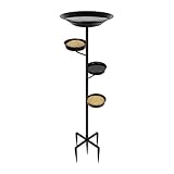 Wetterbeständige Vogeltränke, Badeschale aus Metall für den Außenbereich, Garten-Vogelfutterstation mit Pflöcken, langlebiges Garten-/Terrassendeck-Zubehör für Hinterhof, Wassernutzung für Wi