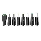 Tonton 8 in 1 Universal DC Netzteil Adapter, 5.5x2.1 mm Buchse auf Stecker DC Hohlstecker Adapter für Überwachungskamera, Router, Laptops und Notebooks, usw. Universal Netzteil Adapter, DC Anschluss