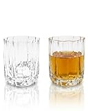 Bavary Luno Trinkgläser 250 ml 2er Set – Wassergläser aus klarem Glas– Geriffelte Gläser mit extra dickem Glasboden –Spülmaschinenfest – Kaffeegläser, Iced-Coffee-Gläser, Softdrinks, Saft & Whisky