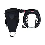 ABUS Rahmenschloss PRO Shield XPlus 5955 NR - Fahrradschloss-Set mit Schlosskette Chain 6KS/85 und Schlosstasche ST5950-8,5 mm - ABUS Sicherheitslevel 9 - Schwarz