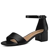 Tamaris Damen Sandaletten, Frauen Sandalen,Freizeitschuhe,Riemchensandalen,elegant,Leichter Absatz,Sommerschuhe,Strandschuhe,Black MATT,38 EU