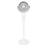 Asixxsix Standventilator, 90-Grad-Ventilator mit automatischer horizontaler Schwenkfunktion und Fernbedienung, 5 Geschwindigkeitsstufen, 8-Stunden-Timer, für zu Hause