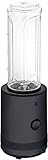 WMF Küchenminis Smoothie-to-go, Mini Standmixer mit zwei Mix-/Trinkbehältern 0,6l, Mixer Hochleistungsmixer 300 W, edelstahl matt, schwarz