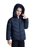 solomate Mädchen Wintermantel mit Kapuze – Kleinkind Mädchen Oberbekleidung Puffer Jacken für Kinder mit doppelseitigem Tragedesign, Marineblau, 5-6 Jahre