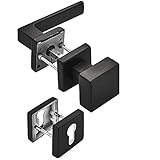 Türdrückergarnitur CUBE schwarz Wechselgarnitur Türknauf und Türdrücker 120 x 22 mm Vierkant 8 x 8 mm von SOTECH