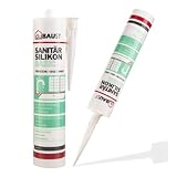 dubaust SAB24 Sanitärsilikon Basic elastisch dauernassbeständig schimmelresistent Bad Küche Dusche Feuchträume 300ml Kartusche (weiss)