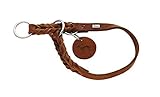 HUNTER SOLID EDUCATION Dressurhalsung für Hunde, Leder, weich, griffig, 40-45 (M), cognac