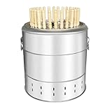 Tragbarer rauchfreier BBQ Hängegrill mit 28 Edelstahl-Spießen - Vielseitiger 360° Holzkohlegrill und Schmorfass für Outdoor-Kochen und Camping