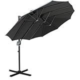 RANSENERS Ampelschirm Doppelsonnenschirm Oval 400x240cm - Schirmständer Optional - Sonnenschirm mit 360° Drehbar - UV50+ Stoff Schützen Sie sich vor Sonnenstrahlen im Garten