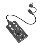 Cuifati USB-Soundkarte mit Lautstärkeregelung, Externe Stereo-Soundkarte, USB-auf-3,5-mm-Klinken-Sound-Adapter, 7.1-Surround-Sound, für PC-Laptop-Desktop-Headset
