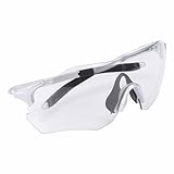 Alomejor Fahrradbrille, UV-beständige Sport-Sonnenbrille mit Anpassbarem Rahmen für Radfahren, Laufen, Wandern, Wassersport (SILVER)