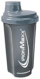 IronMaxx Eiweiß Shaker - Anthrazit Matt 700ml | Proteinshaker mit Drehverschluss, Sieb & Mess-Skala | auslaufsicher, spülmaschinengeeignet & frei vom Weichmacher BPA & DEHP