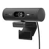 Logitech Brio 500 Full-HD-Webcam mit Auto-Lichtkorrektur, Zeigemodus, Doppelmikrofon + Rauschunterdrückung, Webcam-Abdeckung, für Microsoft Teams, Google Meet, Zoom, USB-C-Kabel - Graphit