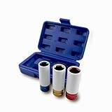 BITUXX 3 tlg Schlagnuss Set Steckschlüssel Nuss Kfz Radwechsel Pkw für Schlagschrauber oder Drehmomentschlüssel Aufnahme 1/2' (17 mm / 19 mm / 21 mm)