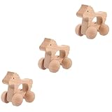 BESTonZON 3 Stück Babyspielzeug Holzspielzeug Für Babys Auto Fahrzeuge Spielzeug Baby Holzspielzeug Holzautos Für Kleinkinder 1–3 Woody Spielzeug Handschiebeauto Spielzeug