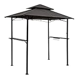 STILISTA® Grillpavillon 240 x 150 x 245 cm mit Doppelschichtdach aus Polyester, Gestell aus pulverbeschichtetem Stahl, anthrazit