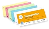 perfect line 220 Trennstreifen für Ordner A4, Trennblätter aus Recycling-Karton Made in Germany, 5 Farben, gelocht