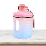 Wasserflasche mit Zeitmarkierung, Wasserflasche für Jungen, motivierende 2,2 Liter Wasserflasche mit Zeitmarkierung, auslaufsicherer matter Farbverlauf Wasserkrug für draußen