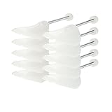 Incutex 5 Paar Schuhstrecker variabel Größe 38-44, Schuhformer aus Kunststoff, Schuhspanner, transparent-weiß