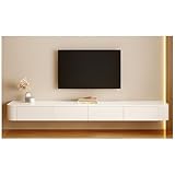Generisch Schwebender TV-Ständer Mit Ablage, Entertainment-Center Aus Holz, Mit Hohler Rückseite, Wandmontierter TV-Schrank, Modernes TV-Regal, TV-Möbel, TV-Tisch(Weiß,220cm)