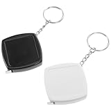 NULYLU 2 Stück Kleiner Taschenmaßband Schlüsselanhänger Flexibles 2 meter Stahllineal Kompakt und Einziehbar Schwarz Weiß Vielseitiges Messwerkzeug für Unterwegs