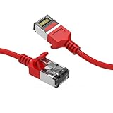 Cable Central LLC Cat8 Slim Ethernet Kabel U/FTP 3,0m Rot - RJ45 Computer LAN 30AWG Cat8 Kabel Cat8 Patchkabel Netzwerkkabel Cat 8 Kabel Internetkabel 40Gbps 2000MHz - 3 Fuß