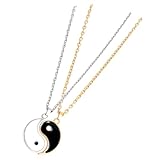 Uonlytech Halsketten mit Tai Chi Anhänger aus Rostfreiem Stahl Zarte Symbolketten für Liebe und Freundschaft Leicht und Langlebig Unisex Schmuck