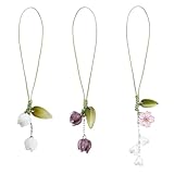 GlamRays 3 Stück Tulpenblume Handy Anhänger, Dekorative Amulette für Mobiltelefone, Passend für Schlüsselanhänger, Rucksack, Brieftasche Dekoration