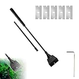 Kiuiom Verstellbarer Algenschaber,Aquarium Algen Rasiermesser Schaber,Aquarien Scheibenreiniger,30-51cm Algenschaber,Aquariumschaber,Aquarium Scheibenreiniger,Scheibenreiniger Aquarium,Mit 5 Klingen