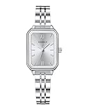 CIVO Armbanduhr Damen Silber Wasserdicht: Klein Edelstahl Analog Uhr Damen - Lässig Rechteckig Quartz Damenuhr - Stilvoll Geschenke für Frauen