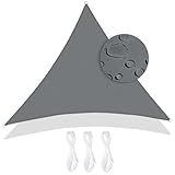 Sonnensegel Wasserdicht Dreieck 3x3x3m Sonnenschutz Wetterschutz Segel Baldachin 95% UV Schutz für Balkon Terrasse Garten, Grau