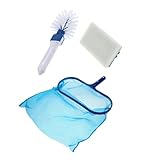TIDTALEO Schwimmbad reinigungsset mit Feinmaschigem Laubkescher Pool bürste und Teleskopstange Stabiles Rahmenmaterial für Aufstell Eingelassene Pools Platzsparend und Langlebig