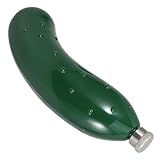 DIYEAH Edelstahl Flachmann Kleine Hip Flasche mit Gurken design Leicht Tragbar für Outdoor Reisen Alltag Whiskey Wasser