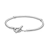 PANDORA Moments T-Verschluss Schlangen-Gliederarmband aus Sterling Silber in der Größe 21-599082C00