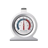 Kühlschrank Thermometer, Gefrierschrank Thermometer, Gefrierschrank und Kühlschranktemperatur, Thermometer aus Edelstahl mit Aufhängehaken und Ständer zur Überwachung von Kühlschrank Temperatur