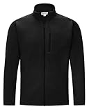 33,000ft Herren Fleecejacke Stehkragen Warm Jacke Männer Leichte Strickjacke Übergangsjacke Outdoor Sweatjacke für Wandern Laufen Freizeit Schwarz L