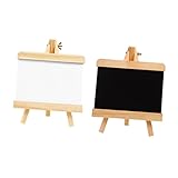 BCOATH 2st Mini-zeichenbrett Tischkarten Für Die Tafel Magnetische Tafel Stehende Tafel Kinderstaffelei Tafel Mit Halterung Mini-tischtafel Schreibtafel Für Zu Hause Tafel Malen Hölzern