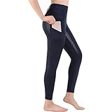 Reithosen Vollbesatz Reithose aus Silikon Anti-Pilling Reitstrumpfhose Damen Reitbekleidung FüR Reitsport(Blue,S)