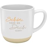 GRUSS & CO Tasse mit Garvur 'Schön,dass es dich gibt' | Steinzeug, 40 cl, mehrfarbig | Geschenk Freunde, Geburtstag | 48987