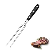Fleischgabel Mit Griff - 29cm Edelstahl Grillgabel, Servier Fleischgabel Mit Kunststoffgriff für Grill, Küche, Truthahn, Braten, Abendessen (Schwarz)