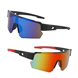 Mineup Sport Sonnenbrille, 2 Stück Schnelle Brille Rave, Fahrradbrille Herren Damen, UV400 Schutz Sonnenbrille, Polarisiert Fahrradbrille, Polarisierte Sonnenbrille für MTB Golf Ski und Angeln