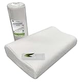 MOMMY CONFORT – Nackenstützkissen Memory Foam, Orthopädisches kissen - Waschbarer AloeVera Bezug mit Reißverschluss - Nackenkissen kopfkissen, Kopfkissen nackenschmerzen, Memory foam kissen – Oeko-Tex