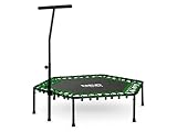 Neo-Sport Fitness Trampolin Klein Mit Höhenverstellbarem Haltegriff Mini Jumping Trampolin Erwachsene Durchmesser 127 cm Bis 100 kg Minitrampolin Indoor Outdoor Grün
