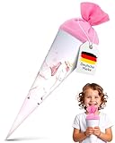 itenga Geschwister Schultüte 35cm mit Filzverschluss kleine Tüte Geschenkverpackung Einschulung Schulanfang (Motiv Einhorn)