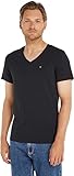 Tommy Jeans Herren T-Shirt Kurzarm TJM Original V-Ausschnitt, Schwarz (Tommy Black), XL