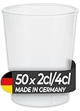 LogiPack GeRo 50 Mehrwegbecher 2cl / 4cl Schnapsbecher Made in Germany | Wiederverwendbar | transparent aus PP (Schnapsbecher 2cl / 4cl)